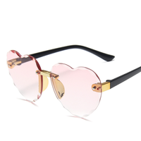 Mode enfants lunettes de soleil enfants lunettes de soleil en forme de coeur bébé UV400 sans monture en plein air nuances filles garçons lunettes de soleil