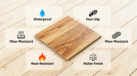 Ubin Lantai Ruang Tamu Tahan Gores Tekstur Kayu Solid Ubin Porselen Modern Tahan Lalu Lintas Berat untuk Kamar Mandi & Penggunaan Luar Ruangan