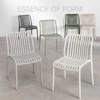 Chaise de salle à manger moderne en plastique, empilable, résistante aux intempéries, pour extérieur, jardin, balcon, café, restaurant - Vente en gros usine