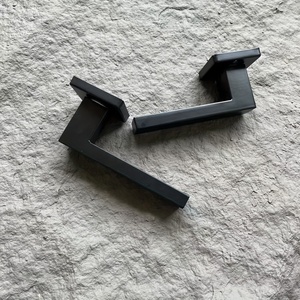 Juego de manillas negras para puerta, tipo dividido, con cerradura silenciosa, herrajes para puerta interior de madera, mecanismo de cerradura con llave, tirador para puerta de dormitorio para el hogar y hotel - Product Image 4