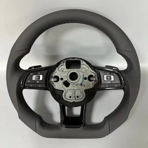 Volante Deportivo de Cuero Negro para <span class=keywords><strong>Volkswagen</strong></span> Golf 7 7.5 GTI MK7 Polo GTS GTD <span class=keywords><strong>GTE</strong></span> R <span class=keywords><strong>Passat</strong></span> CC R-Line, Accesorios para Automóviles - Product Image 6