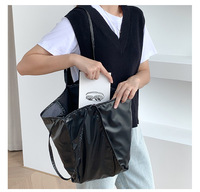 Sac à bandoulière fourre-tout en cuir Pu végétalien pour femme, élégant et métallisé, avec Logo personnalisé