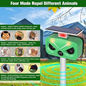 SAIJZEK Nouveau Design Répulsif Solaire Ultrasonique IP66 pour Chiens/Oiseaux/Renards/Singes/Écureuils, Conforme ROHS, Répulsif Animal Efficace Contre les Chats - Product Image 3