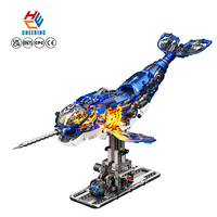 MJI 13155 Bloques de Construcción Creativos MOC, Modelo de Narval Mecánico, Juego de Bloques de Construcción Educativos para Niños, Juguete de Plástico