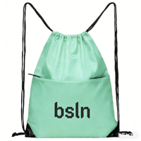 Sac à dos de sport personnalisé durable avec logo, grande capacité, en nylon avec cordon de serrage, promotionnel pour les activités de plein air