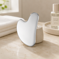 Gua Sha en Acier Inoxydable, Pierre de Gua Sha, Outil Facial Gua Sha, Kit d'Outils Gua Sha, Boîte de Rangement
