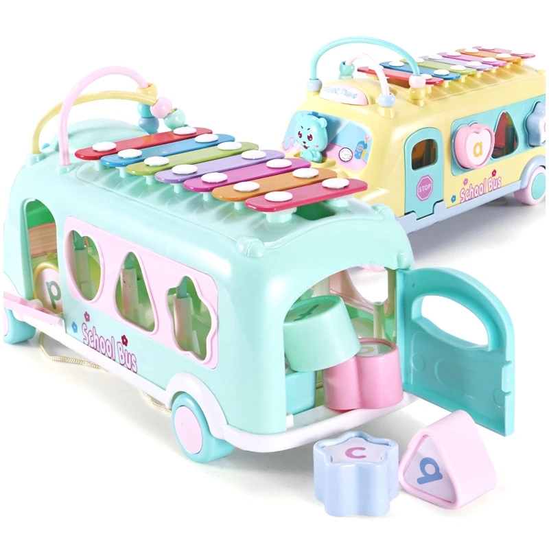 Музыкальный инструмент, детские игрушки, пианино в форме автобуса, Обучающие Детские игрушки для малышей, музыка, координация рук и глаз, развивающие игрушки