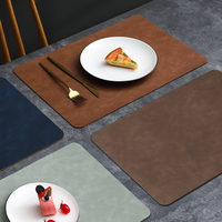 Set de table en similicuir imperméable, résistant à la chaleur, antidérapant, rectangulaire, pour table à manger