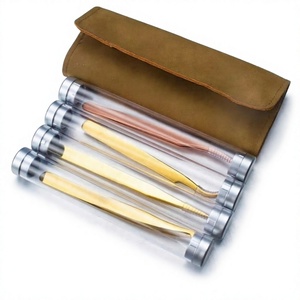 Pince à épiler à pointe lisse en acier inoxydable durable ASAP pour extensions de cils, outils de maquillage, clip pour cils, ensemble de cils en tube - Product Image 1