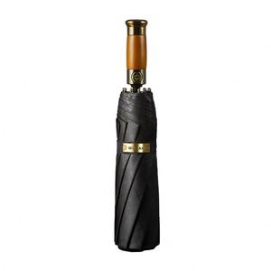 Parapluie publicitaire haut de gamme à dix baleines, avec poignée en bois massif et lettrage automatique - Product Image 3