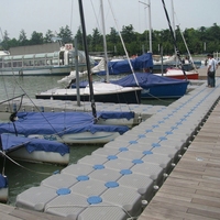 HiSea Quai Flottant Modulaire Personnalisable pour Jet Ski et Bateau, Système de Pontons de Loisirs en HDPE Durable 500x500x400mm 350kg/m