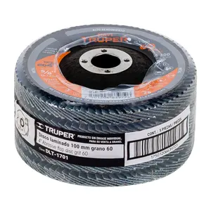 Boîte de 5 disques laminés 4', grain 60, centre 5/8', fibre, TRUPER - Product Image 2