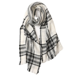 Wholesale Factory Direct Luxury Ultra-soft <b>Wool</b> <b>Scarf</b> Plaid Checkered Tassel Fringe Mid-length Knitted Warm Autumn Winter - Product Image 3