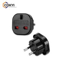 Adaptateur de prise UK vers prise allemande 10A 16A avec 2 prises pour l'Espagne, la Pologne, convertisseur adaptateur 3 broches vers 2 broches