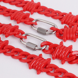 Collar de Moda con Eslabones Acrílicos Rojos, Remaches de Espinas, Collar de Alambre, Estilo Rock <span class=keywords><strong>Punk</strong></span>, Gargantilla con Púas para Hombre y Mujer - Product Image 4