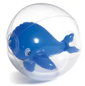 En gros Pas Cher Transparent gonflable PVC 3D ballon de plage avec dauphin à l'intérieur pour enfants jouets