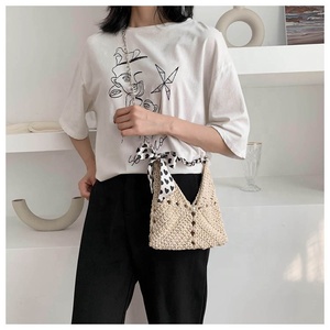 <span class=keywords><strong>Sac</strong></span> à main en laine, petit <span class=keywords><strong>sac</strong></span> à bandoulière, fermeture crochet, nœud papillon, tricot fil - Product Image 5