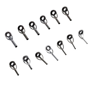 Boucles de fil en céramique, 1 pièce, guides de pointe en acier inoxydable, <span class=keywords><strong>canne</strong></span> à pêche, anneaux de guidage bricolage - Product Image 1