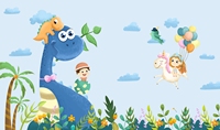 Murale géométrique moderne imperméable à l'eau, aquarelle, animaux mignons de la forêt, plantes vertes, arbres, prairies, décoration murale de chambre à coucher sans pelage