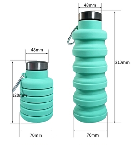 Md36 resistente e portatile in Silicone pieghevole bottiglia d'acqua retrattile per sport all'aria aperta tazza con gancio - Product Image 6