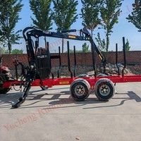 Remorque forestière TR120 avec grue forestière, option de grue à bois, chargeur hydraulique, remorque à bois avec chargeur de bois