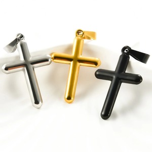 Collier classique avec petit pendentif croix pour femmes et hommes, en acier inoxydable, argent, or, noir, simple, religieux, chrétien, foi, prière, bijoux - Product Image 5