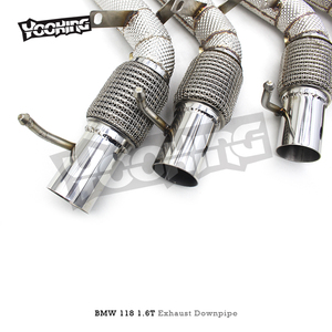 Cabezal de bajante de flujo libre de acero inoxidable de fábrica para <span class=keywords><strong>BMW</strong></span> <span class=keywords><strong>118</strong></span> <span class=keywords><strong>118i</strong></span> 1,6 T 2012-2016 sistema de escape deportivo de bajante recto - Product Image 3