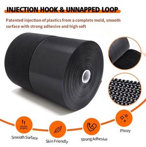 Cinta de gancho y bucle de poliéster autoadhesiva de doble cara con reverso de tela, tamaño y color personalizados, venta al por mayor de fábrica - Product Image 3