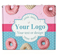 Boîte d'emballage en carton ondulé rose personnalisée pour biscuits, vente en gros, emballage pour gâteaux, biscuits, beignets avec logo