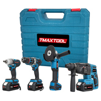 Tmaxtool 20 В беспроводной ударный ключ угловая шлифовальная машина Ударная дрель 4 в 1 Набор инструментов