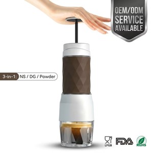 Machine à expresso manuelle 3-en-1 OEM/ODM, portable, 8 bars de pression, matériaux de qualité alimentaire, capsules/café moulu - Product Image 1