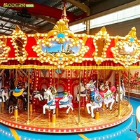 Manège certifié CE, carrousel de 24 places, équipement de parc d'attractions, manège de fête foraine