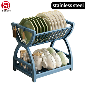 <span class=keywords><strong>Support</strong></span> <span class=keywords><strong>mural</strong></span> de rangement pour vaisselle, écologique et peu encombrant, avec égouttoir intégré pour accessoires de cuisine - Product Image 6