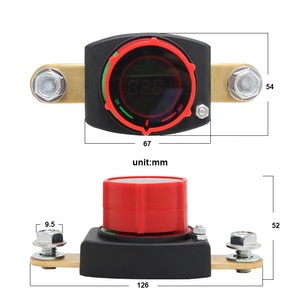 헤비 듀티 배터리 차단 스위치 DC 5-60V 사이드 포스트 킬 스위치 볼트미터 포함 전원 차단 스위치 RV 자동차 보트용 - Product Image 2