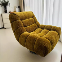 Fauteuil pivotant individuel en chenille italienne, chaise d'appoint moderne pour salon et bureau à domicile, nouveauté 2025