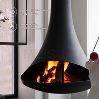 Cheminée suspendue moderne MEISU.CH personnalisable de 900 mm, au charbon électronique/éthanol/bois, pour hôtels