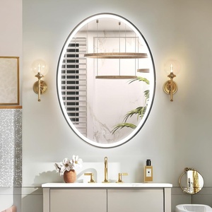 Miroir de salle de bain 50 x 70 cm, elliptique, éclairé par LED, anti-buée, miroir mural intelligent pour salle de bain - Product Image 1