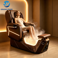 Fauteuil de pédicure personnalisé en gros avec massage, fauteuil de pédicure de luxe pour salon de beauté, fauteuil de manucure et pédicure avec éclairage