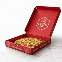 Boîte à pizza en carton ondulé imprimée en couleur personnalisée, conteneur pliable de qualité alimentaire pour l'emballage de pizzas italiennes à emporter