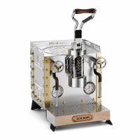 Machine à expresso vintage industrielle à levier à ressort, en acier inoxydable 304, avec deux buses vapeur, pour barista et café à domicile