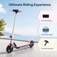 Trottinette électrique sans balais pour enfants 21,6 V 130 W 2,5 Ah Lithium Étanche Pliable 6,5 Pouces 3 Vitesses 8/12/14 km/h Lumière LED Frein Électrique 70 kg