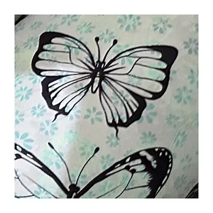 High quality mint color butterflies pattern pigment print luxury winter bedding material fabric kids