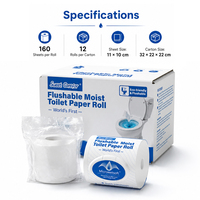 Sweet Carefor Microwetsoft Lingettes Jetables Micro Rouleaux de Toilette Humides Jetables ECO Papier Toilette Lingettes Toilette avec Distributeur