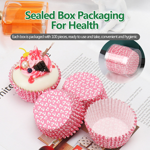100 cái/gói Valentine thả bán buôn cupcake lót giấy dùng một lần nướng ly nhà máy Muffin cup lót Cupcake Chủ - Product Image 2