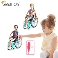 Poupée en plastique personnalisée, fauteuil roulant, filles, corps de poupée en plastique, Action