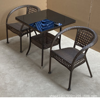 Combinaison chaise et table en métal, moderne et simple, pour extérieur, jardin, terrasse, balcon, loisirs, en plein air, imperméable