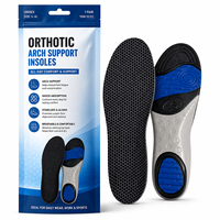 Semelles orthopédiques de sport OEM avec soutien de la voûte plantaire en PU, soulagement de la fasciite plantaire pour hommes et femmes, pieds plats, lavables, antidérapantes, pour la course à pied