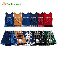 Ensemble de vêtements pour enfants : Haut sans manches couleur unie avec nœuds aux épaules et short de sport pour bébés filles, personnalisable avec logo, collection boutique pour enfants