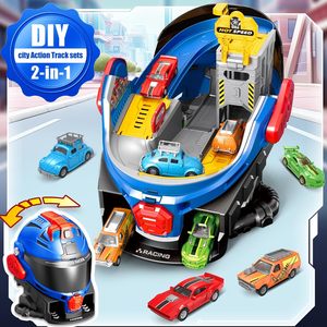 <span class=keywords><strong>Giocattoli</strong></span> da corsa Design casco da corsa con 4 macchinine giocattolo illuminate per trasformare la pista Action Play set Kit gioco per fingere giocattolo - Product Image 3