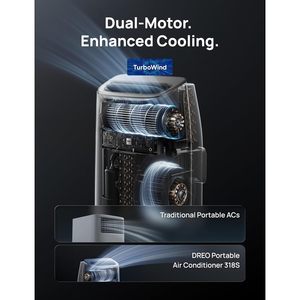 Aire Acondicionado Portátil Dreo de 8000 BTU, Unidad de Refrigeración Inteligente para Dormitorio, Color Blanco - Product Image 3